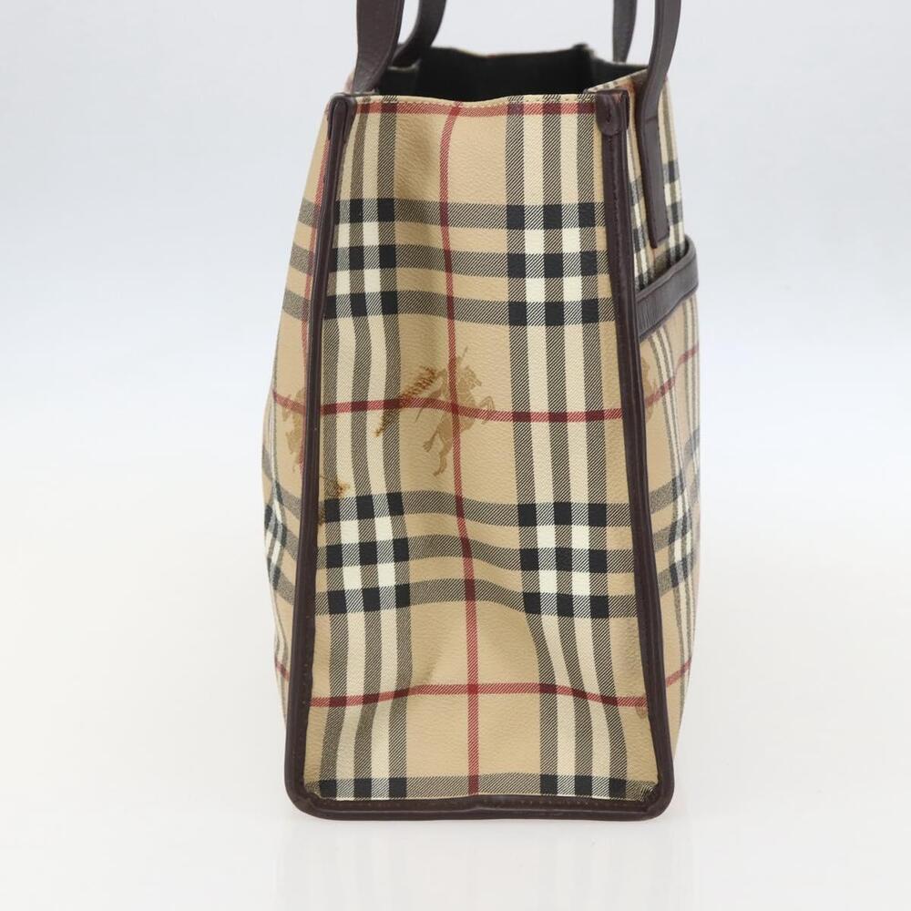 BURBERRY Nova Check Tote Bag PVC Beige Auth 160285 - Picture 3 of 16